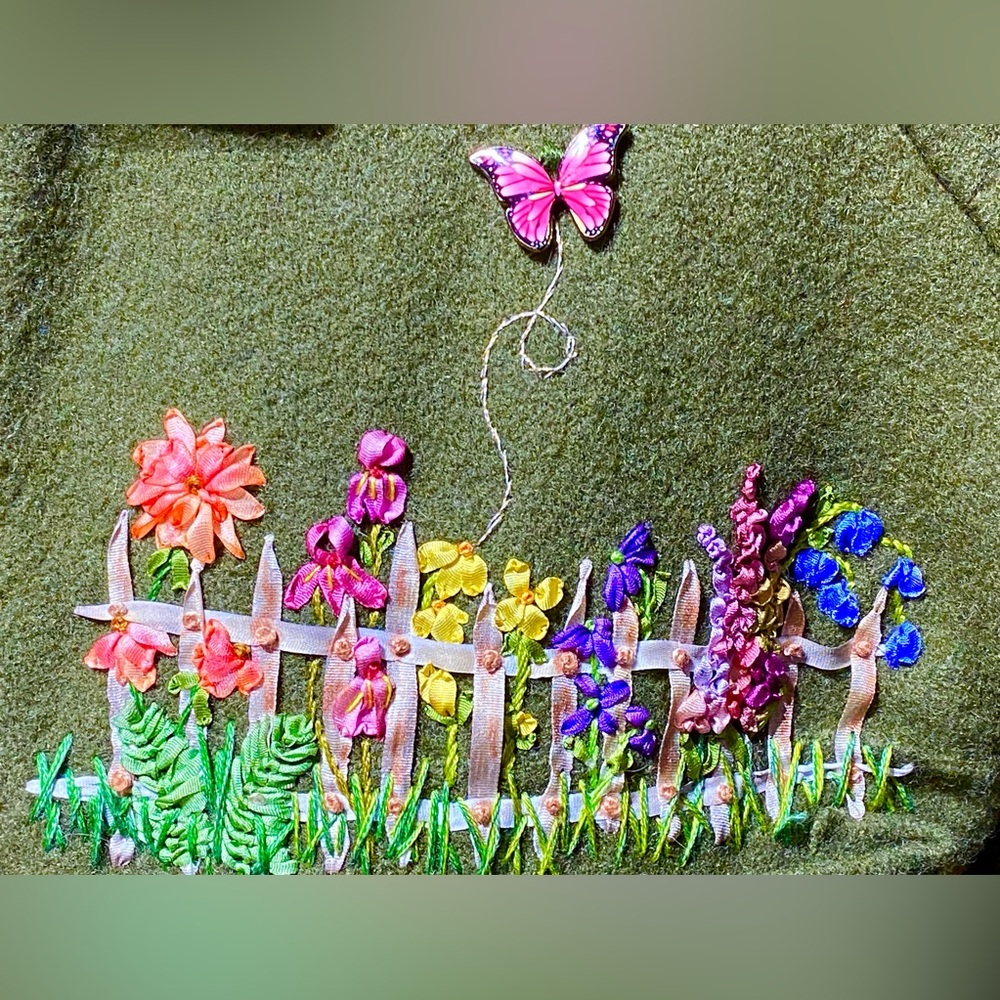 Olive Green 100%wool military weight embroidered shirt